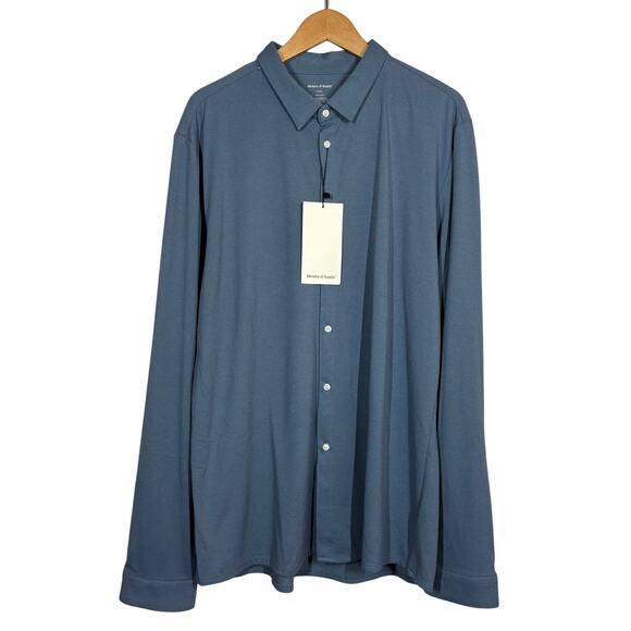 NEW! Ministry of Supply Composite Dress Shirt Long Sleeve Steel Blue Casual XXL - Picture 1 of 5